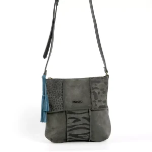 Bolso FERCHI 43412 Gris Piel Leopardo