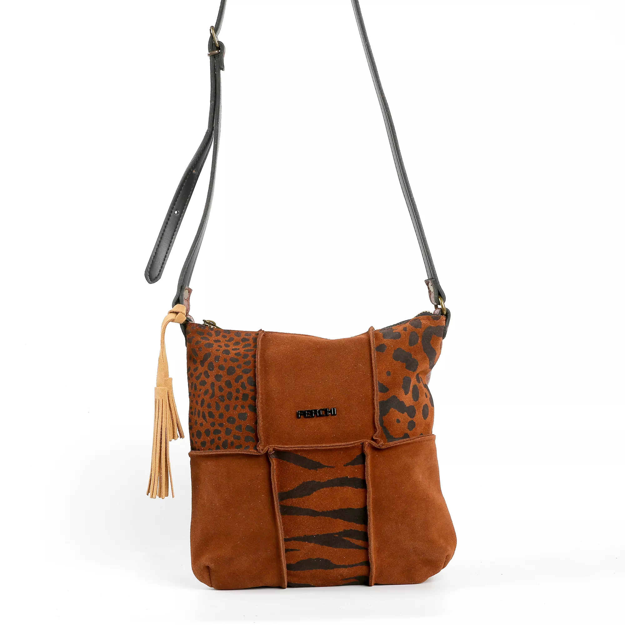 Bolso FERCHI 43412 Gris Piel Leopardo - Imagen 2