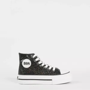Zapatillas B&W 527063 Purpurina Negro 32-40