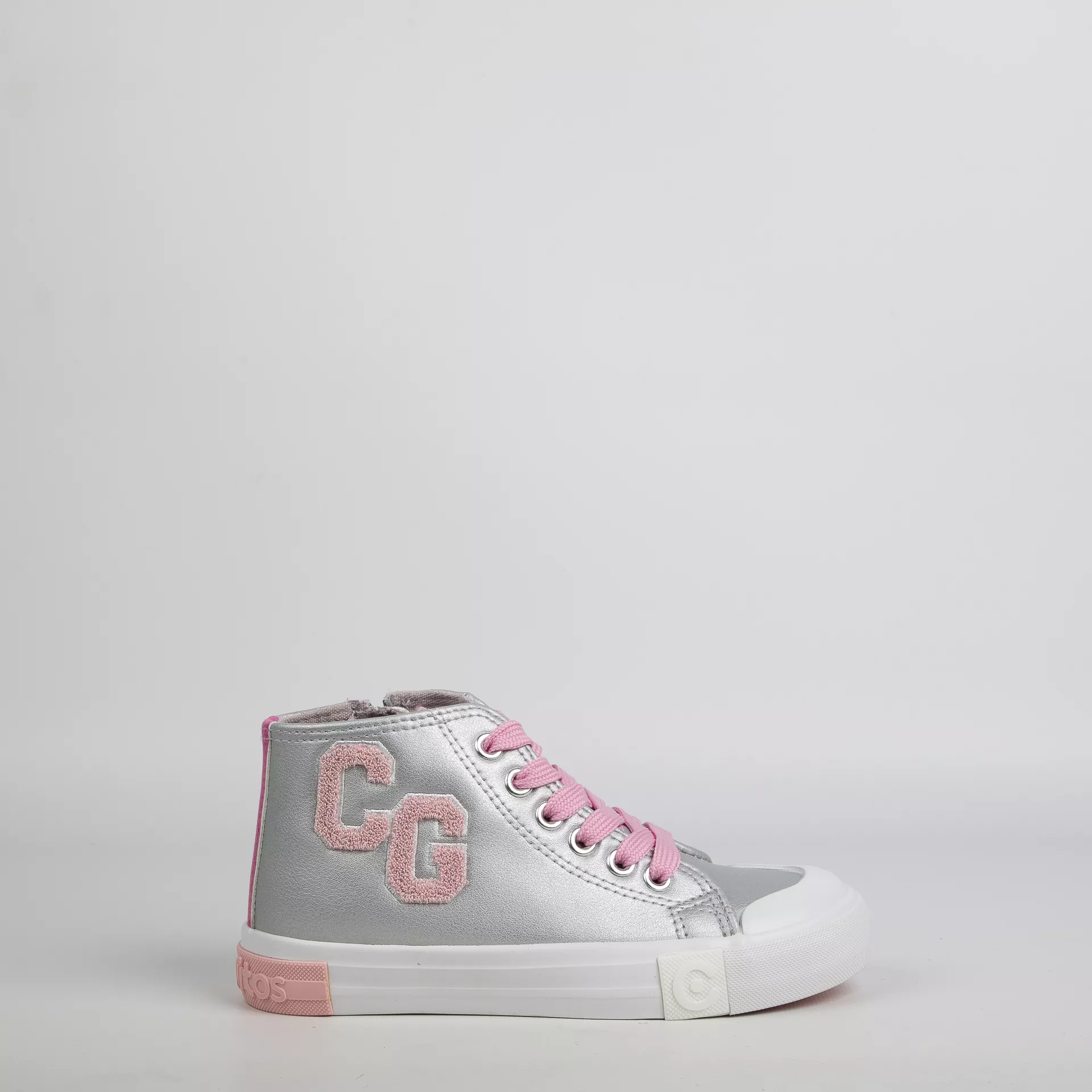Zapatilla Kids Botín Coguitos 004 Plata Rosa