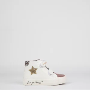 Zapatilla Kids Botín Coguitos 108 Estrella Blanco Oro