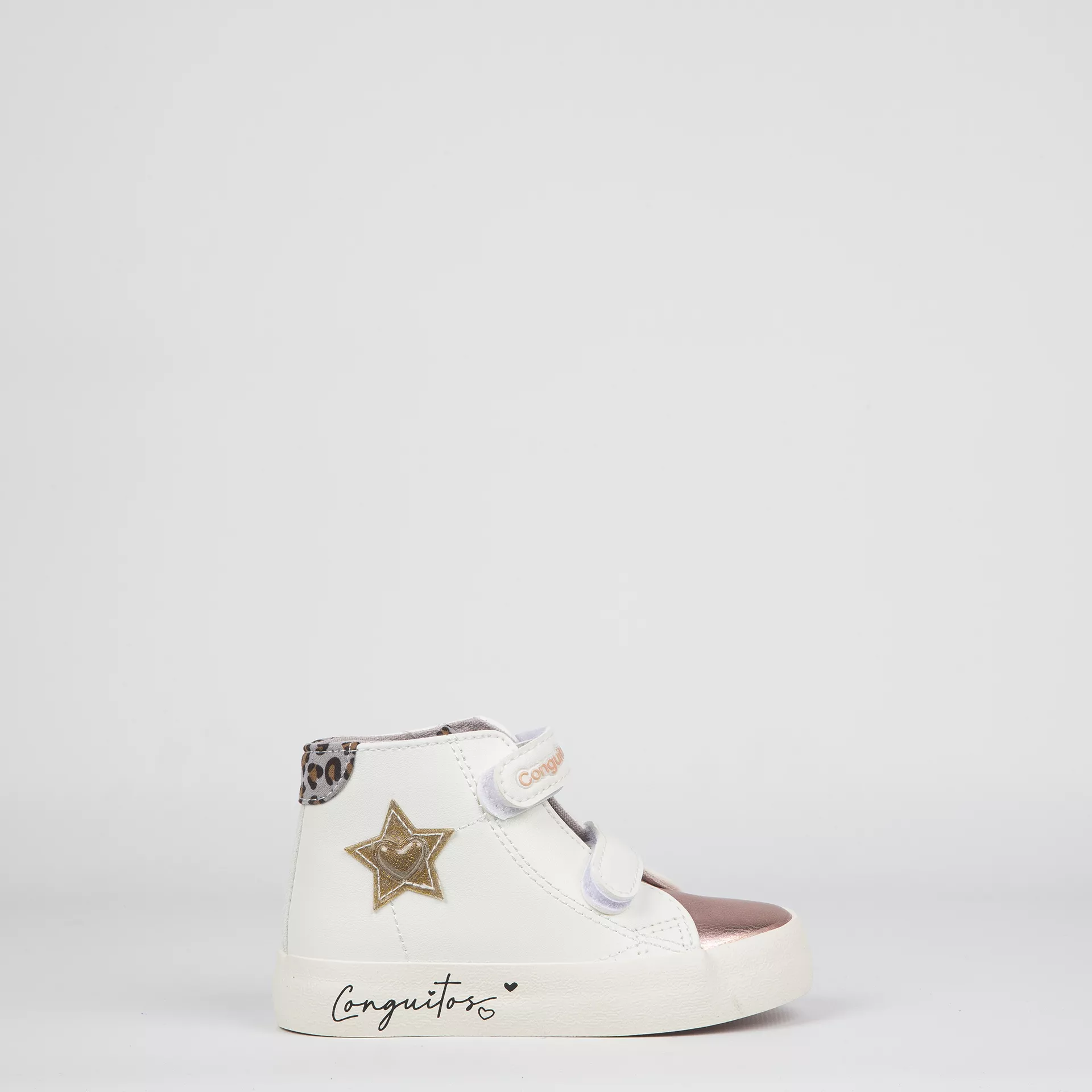 Zapatilla Kids Botín Coguitos 108 Estrella Blanco Oro
