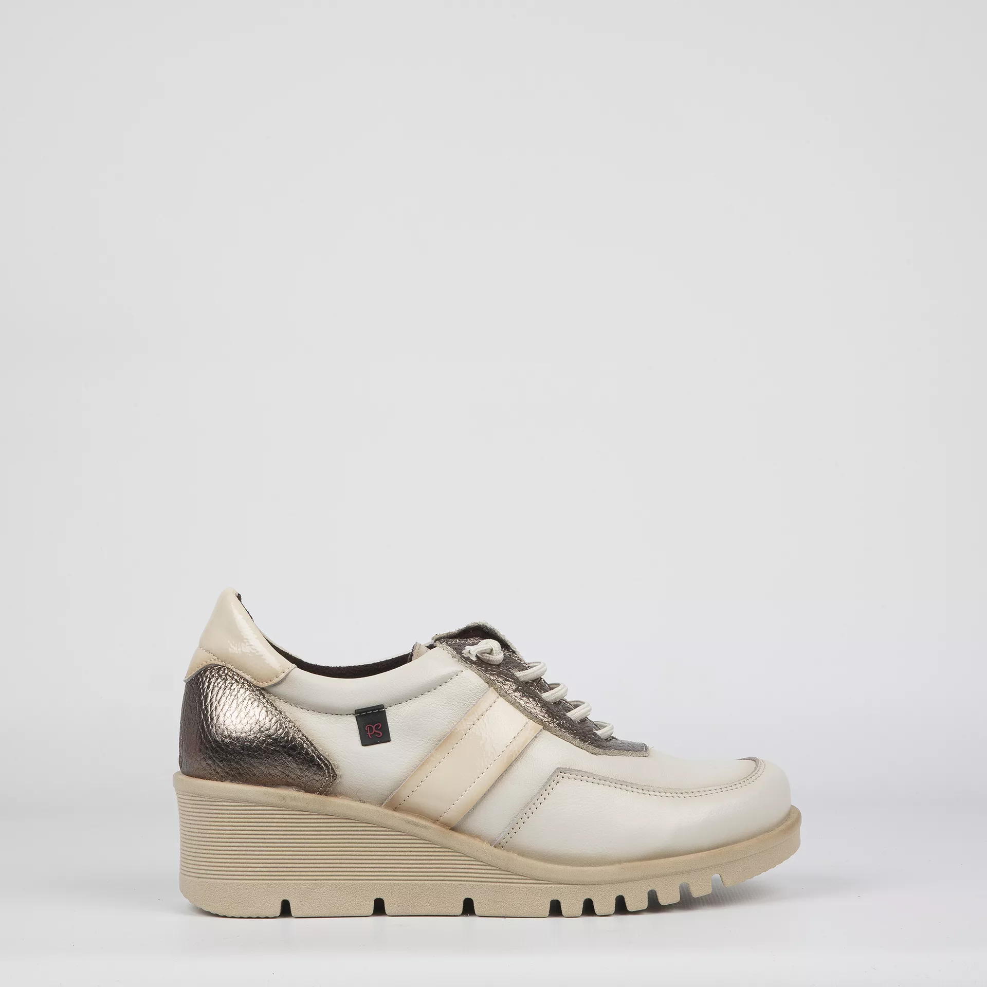 Deportivos Pepe Saenz 867 Cuña Confort Beige
