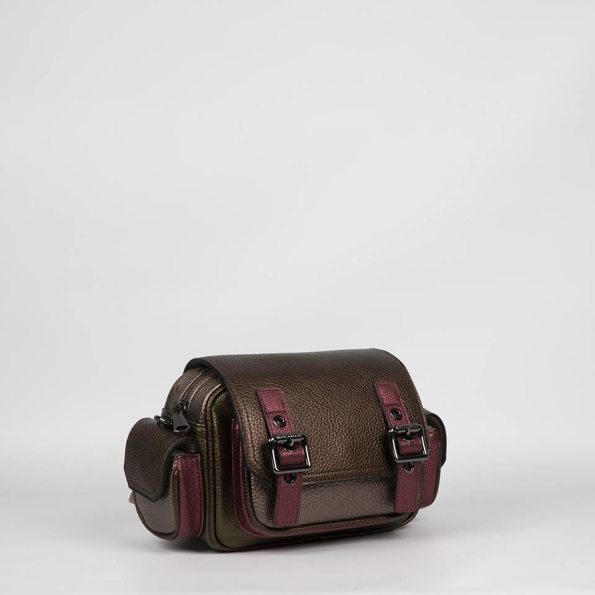 Bolso Hispanitas Bronce Burdeos Hebillas - Imagen 2